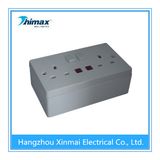 BS 1363 13AMP 2gang Switched Socket with Double Pole and Neon