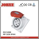IP44 4p 32A Slopping Panel Mounted Socket for Industrial