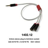 Aux Cable Mini 3.5mm Stereo Plug to 2X3.5mm Socket (1402-12)