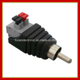 CCTV RCA Male Solderless Pressed Connector with Screwless Terminals