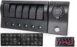 for 15A Marine Boat 6 Gang Rocker Switch Panel Plus Cigarette Socket Switch Panel