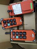220V 2 Transmitter with 1 Receiver 6 Single Speed Push Button Wireless Remote Control for Grab Crane, Overhead Crane, Single Gider Crane