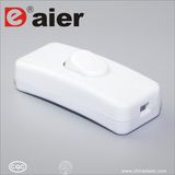 Single Pole White Lamp Inline Cord Switch