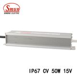 Smv-50-15 50W 15VDC 3.3A IP67 Waterproof Constant Voltage LED Driver