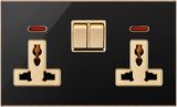 UK Double 13A Multi-Functional Switched Socket with Neon