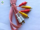 Transparent RCA Cable 3R to 3R Male with Spiral