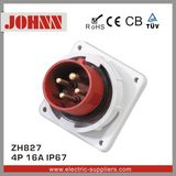 IP67 4p 16A Panel Mounted Industrial Plug