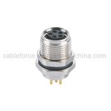 M8 5pin Female Front Mounting Onnector for Industrial Automation with PCB Contacts