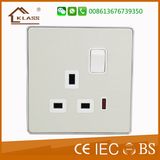 UK 13A 1 Gang Switched Socket with Neon
