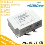 UL Approval 52W 1.0A 1.1A 1.2A 1.3A Triac Elv Dimming LED Driver