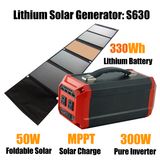 89200mAh Rechargeable Battery Pack Inverter with 50W Foldable Solar Panel
