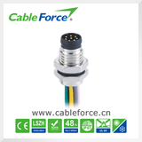 8pin M8 Male Front Mounting Connector for Industrial Automation with Wires