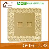 Champagne Gold 2 Gang Tel Socket Computer Socket