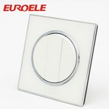Round Shape Acrylic White 250V/10A 3 Gang Wall Switch Socket