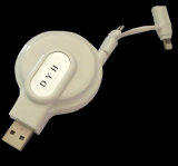for iPhone for iPad for Android Cell Phone 2 in 1 USB Charger Extension Cable Retractor