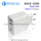 Us EU Plug 3 Port USB QC 3.0 Wall Charger Mobile Phone Accessories Type-C Wall Charger with 1 Year Warranty Home Charger
