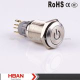 Ce RoHS ISO9001 Logo Power LED Push Button Switch