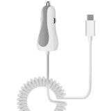 Sony Xperia Xz1 USB Type-C Car Charger 3 AMPS 15 Watts White with Extra USB Port