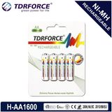 (AA/HR6) 1600mAh Rechargeable Nickel Metal Hydride Long Service Life Battery with Ios9001 for Microphone
