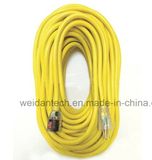 12-3 100' Outdoor Lighted Yellow Power Extension Cord