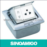 Aluminum Pop up Floor Socket Box with Universal Outlets