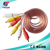 Audio Video Cable 3RCA Male to 3RCA Male Transparent Cable
