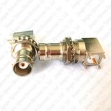 Right Angle BNC Female Connector 4 Pins Square Nut Bulkhead PCB Mount RF Connector