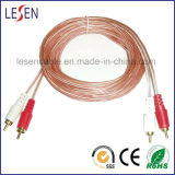 2 RCA to 2 RCA Transparent Cable