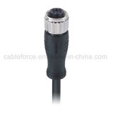M12 4 Pin Female Straight Shielded Waterproof Connector with Molded Cable