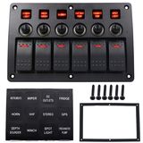 6 Gang Car Truck Marine Boat Rocker Switch Panel