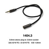 Aux Cable Mini 3.5mm Stereo Plug to 3.5mm Socket (1404-3)