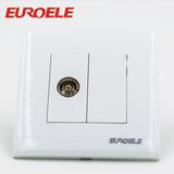 High Quality PC Material 1 Gang TV Socket