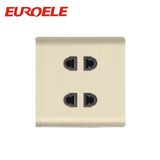 2 Gang 2 Pin Aluminum Plate Gold Color Socket