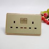 UK Standard Two Gang Switched Double Socket W/N