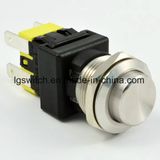 Power 4 Pin on off 16A Lock 19mm Metal Push Button Switch