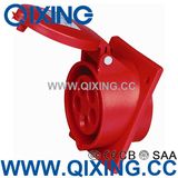 Cee/IEC 16A 5p Red IP44 Flush Mounted Socket