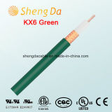 Kx6 Green Coaxial HD Satellite Cable for TV Antenna Wire