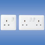 British Standard 1 (2) Gang Switched Socket, Single (double) Pole (UK standard)