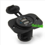 12V Dual USB Car Motorcycle Socket Splitter Power Adapter Charger for Phone