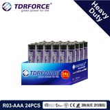 1.5V Heavy Duty Dry Battery with BSCI for Flashlight (R03-AAA 24PCS)