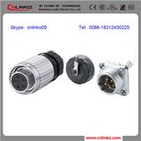 Circular Waterproof Female Panel Connector with 5 Pins