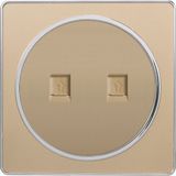 British Standard Two Gang Internet/Telephone Socket Flat