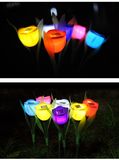 Colorful LED Solar Powered Landscape Lamp Night Garden Decorative Rose Light