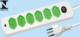 6 Outlets Brazil Inmetro Power Strip with Switch (6310K)