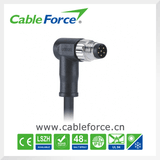 M8 6 Pin Male Molded Cable Connector for Sensor and Actuators Molded with Cable Plug