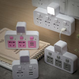 4-Outlet Surge Protector with 4-USB Charging Smart Power Socket with LED Lamp