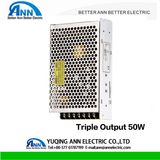 50W Triple Output Power Supply AC/DC SMPS, 5V 12 24V 48V, LED Switching Power Supply
