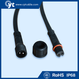 Certified M14 Black Cable Waterproof Male & Female 2 Pin Connector for LED Lighting