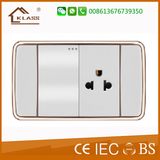 New Design 118 One Gang Switch and 3pin Thailand Wall Socket