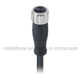 M12 3 Pins Female Straight Molded Cable Waterproof Connector